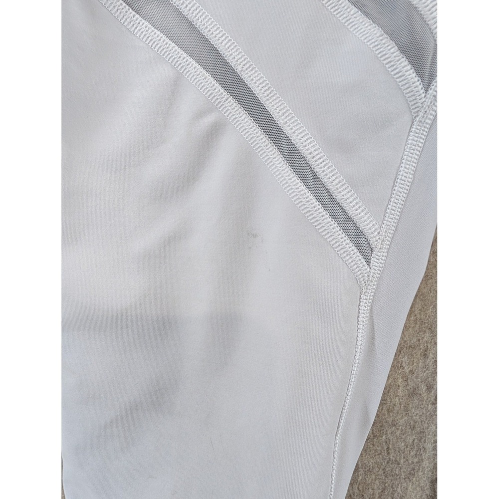 Lululemon White Mesh Panel Leggings Size 8 Wunder Under HR Crop 21"Mesh - Picture 3 of 5